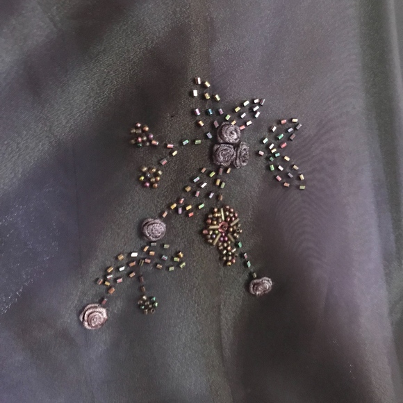 Purple with Organza Overlay Formal Dress - Picture 3 of 3